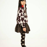 Balloon Mini Skirt - chocolate leopard jaquard