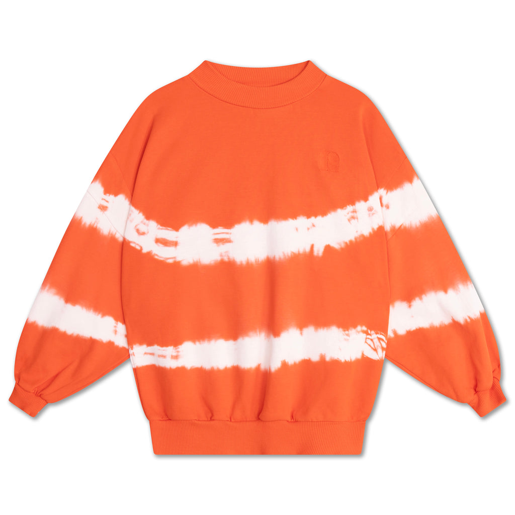 REPOSE / Crewneck Sweater - fiesta red tie dye