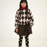 Balloon Mini Skirt - chocolate leopard jaquard