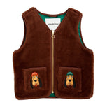 MINI RODINI / Bloodhound faux fur vest