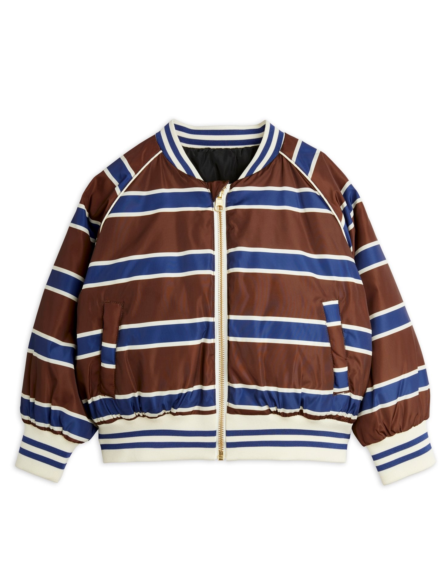 MINI RODINI / Stripe reversible baseball jacket