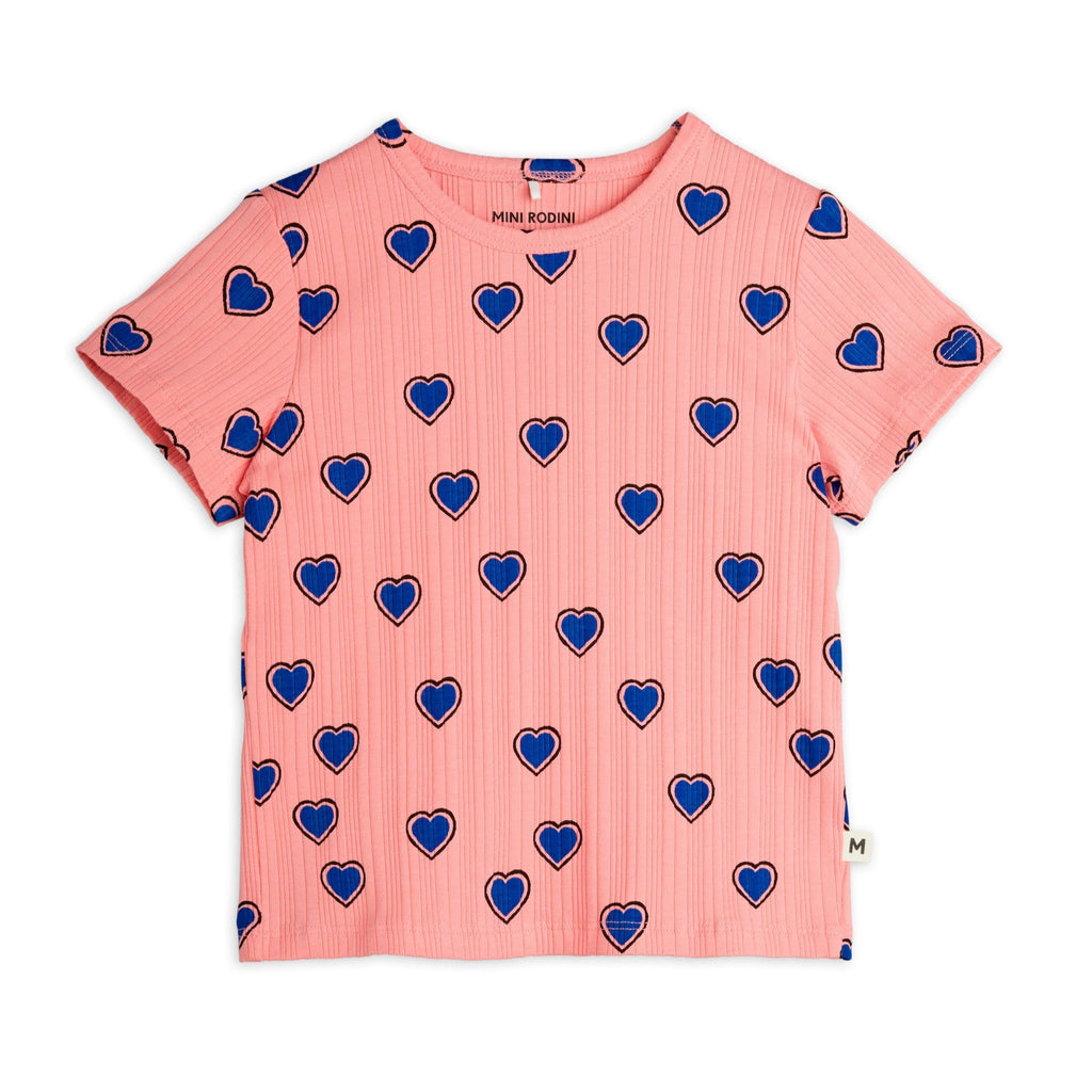 MINI RODINI / Outlined Heart aop tee