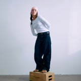 Jeans Low Waist Raw Blue