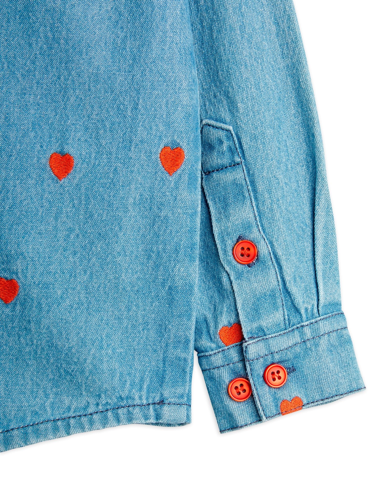 MNI RODINI / Mini hearts woven shirt