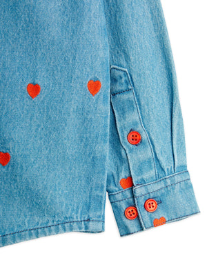 MNI RODINI / Mini hearts woven shirt