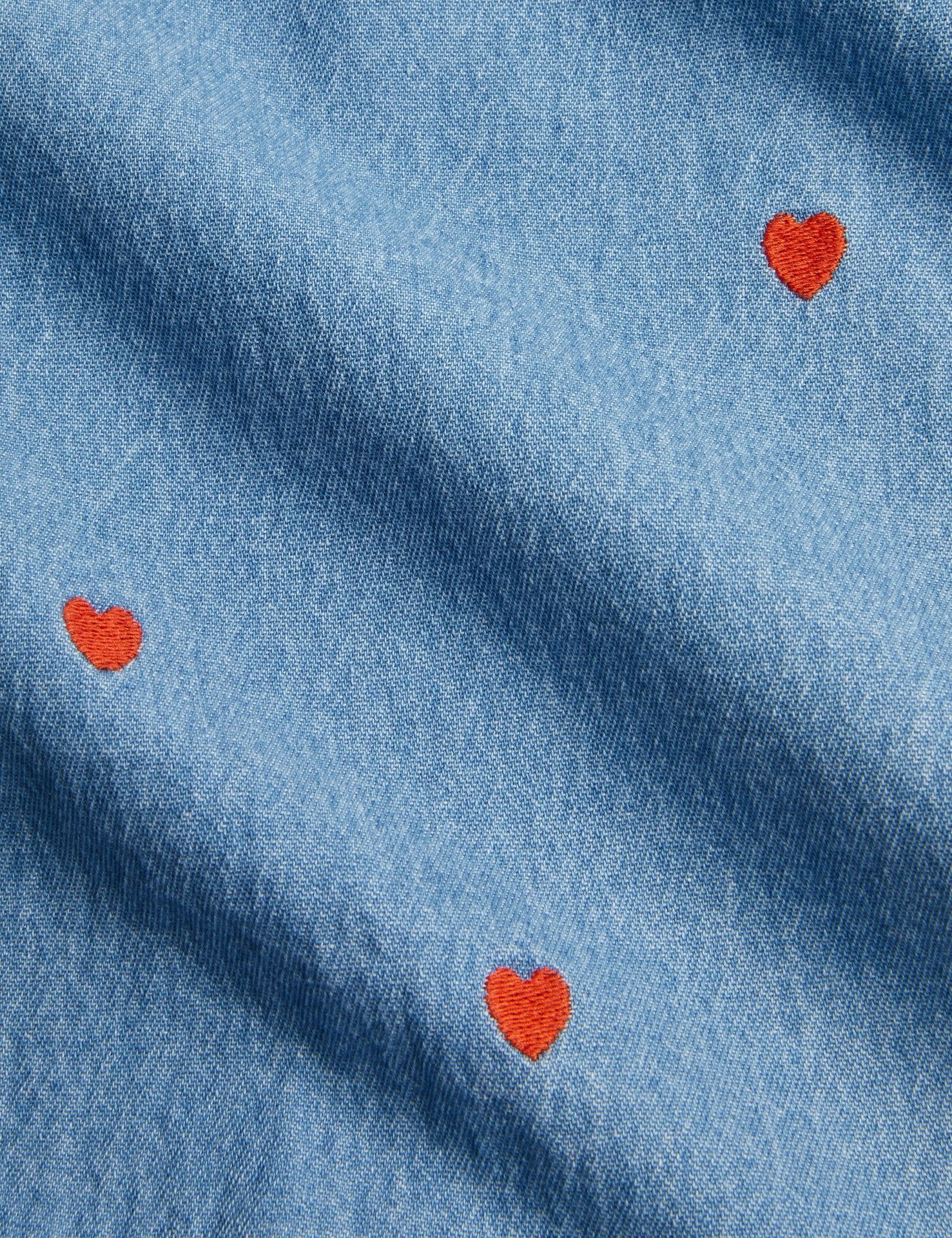 MNI RODINI / Mini hearts woven shirt