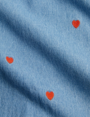 MNI RODINI / Mini hearts woven shirt