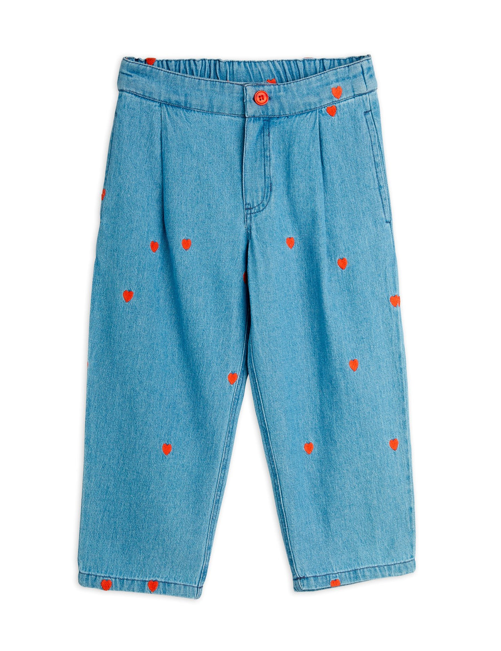 MINI RODINI / Mini hearts woven trousers
