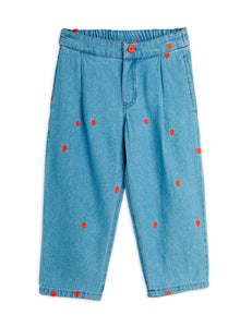 MINI RODINI / Mini hearts woven trousers