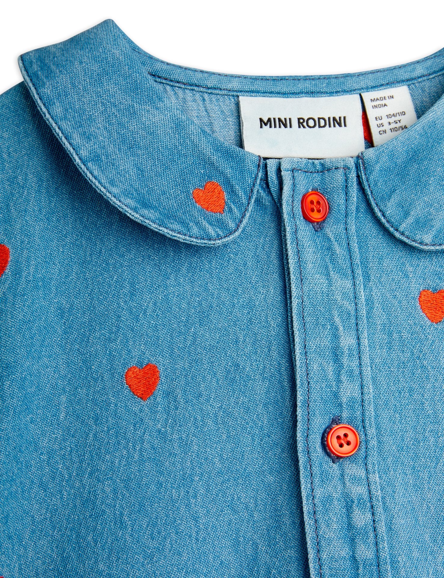 MINI RODINI / Mini hearts woven dress
