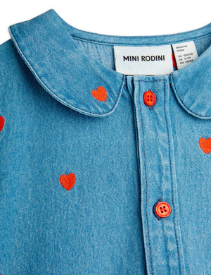 MINI RODINI / Mini hearts woven dress