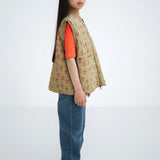 Padded Waistcoat - grid flower