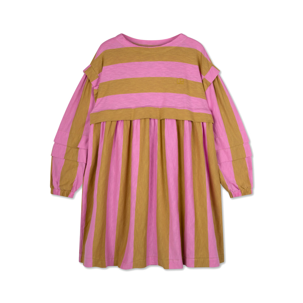 REPOSE / Relax Dress - soft pink block stripe