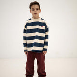 Boxy Sweater - eclipe blue stripe