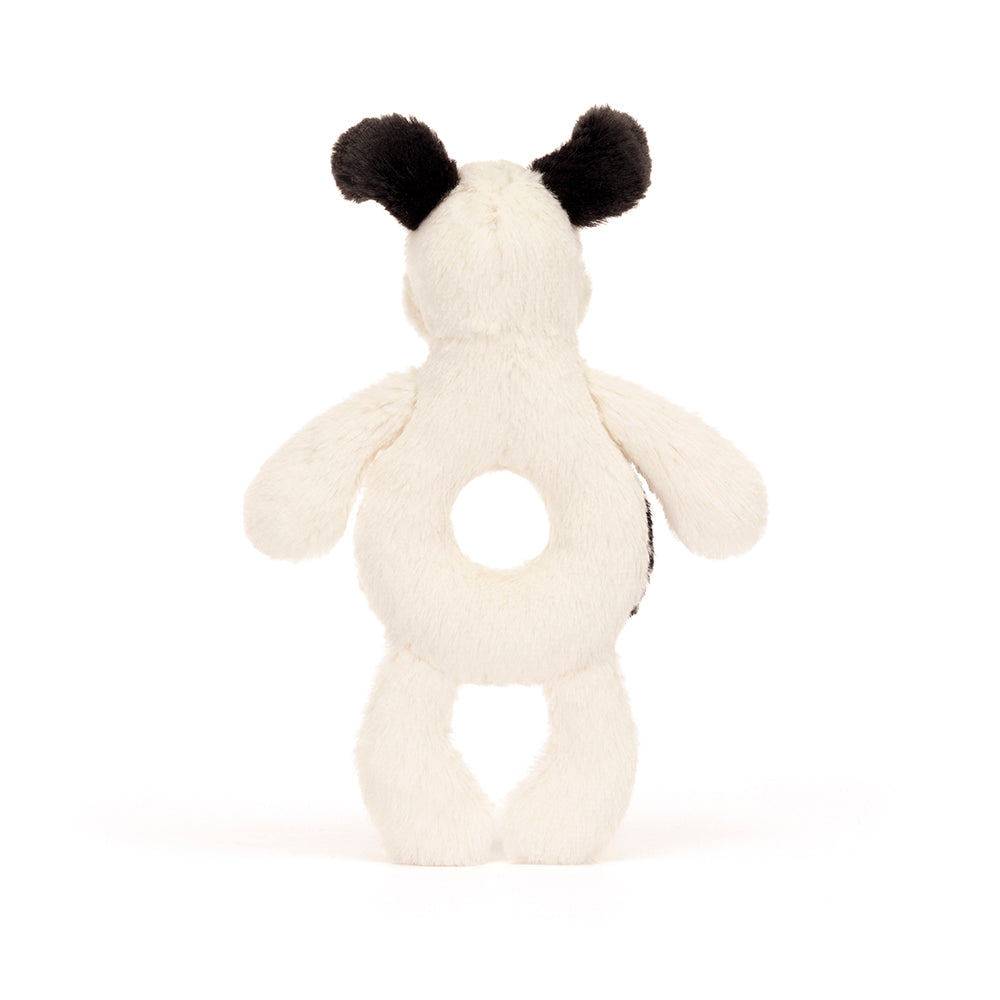 JELLYCAT / Bashful Black & Cream Puppy Ring Rattle