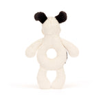JELLYCAT / Bashful Black & Cream Puppy Ring Rattle