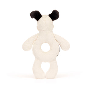 JELLYCAT / Bashful Black & Cream Puppy Ring Rattle