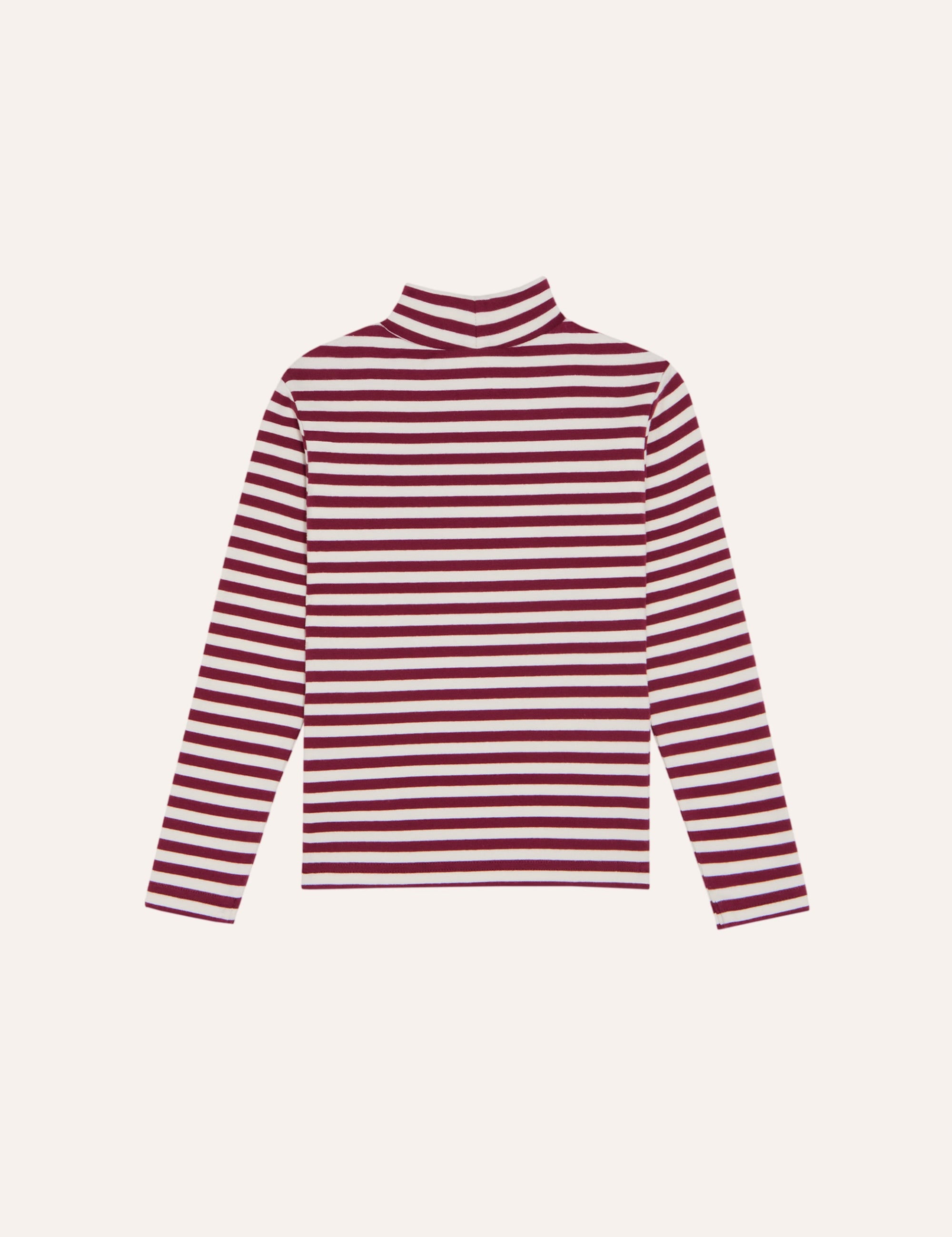 Burgundy Stripe Turtleneck