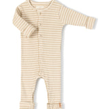 Rib Onesie - biscuit stripe
