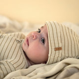 Rib Beanie - biscuit stripe