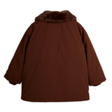Padded Nylon Parka w. faux fur collar