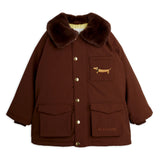 Padded Nylon Parka w. faux fur collar