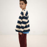 Boxy Sweater - eclipe blue stripe