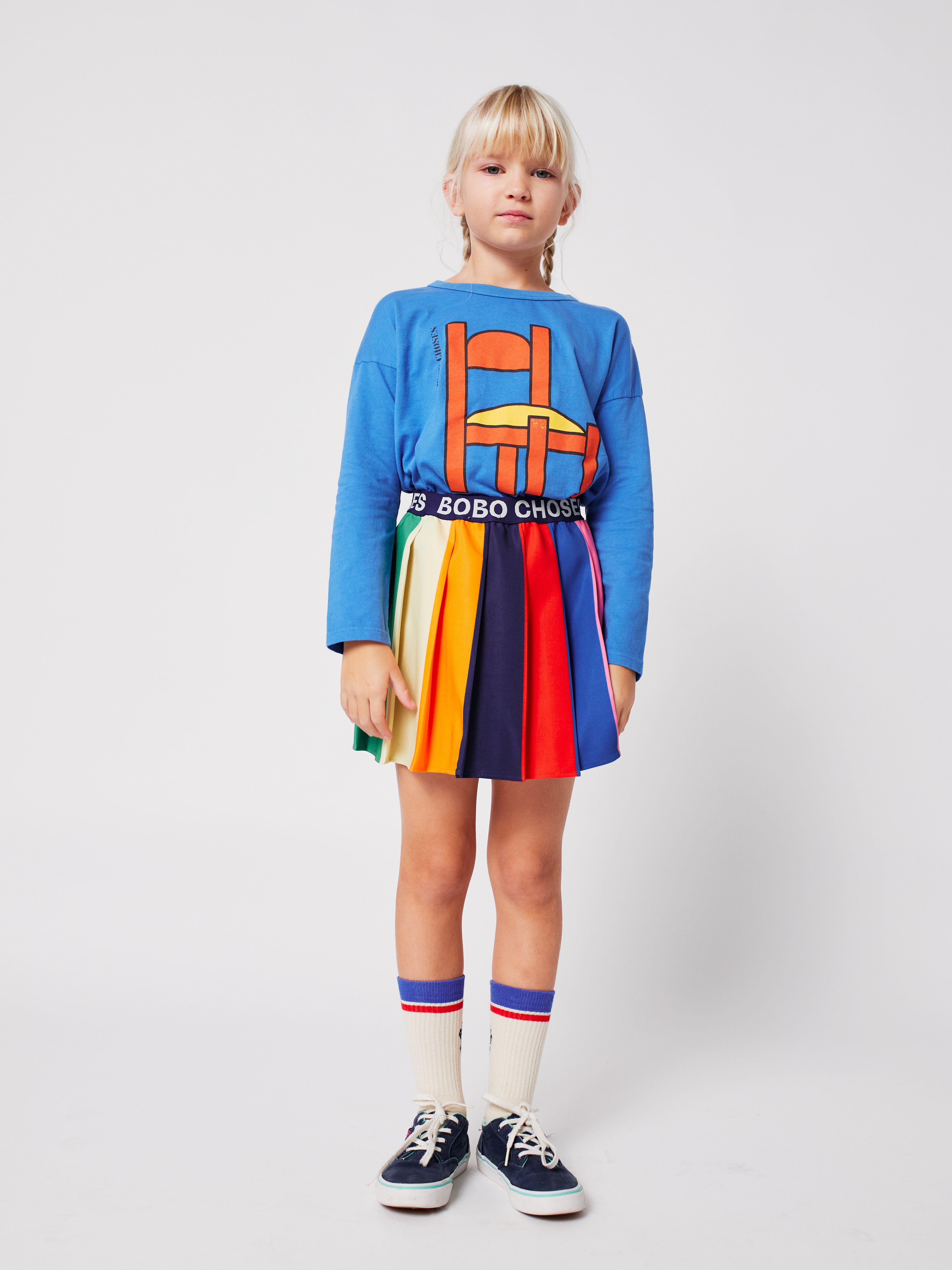 BOBO CHOSES / Bobo Color block pleated skirt