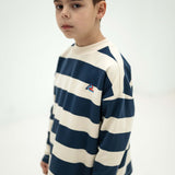 Boxy Sweater - eclipe blue stripe
