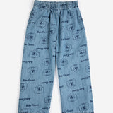 Pickles The Dog all over light denim pants