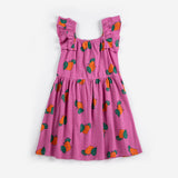 Tangerine ao ruffled dress