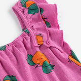 Tangerine ao ruffled dress