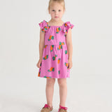 Tangerine ao ruffled dress