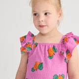 Tangerine ao ruffled dress