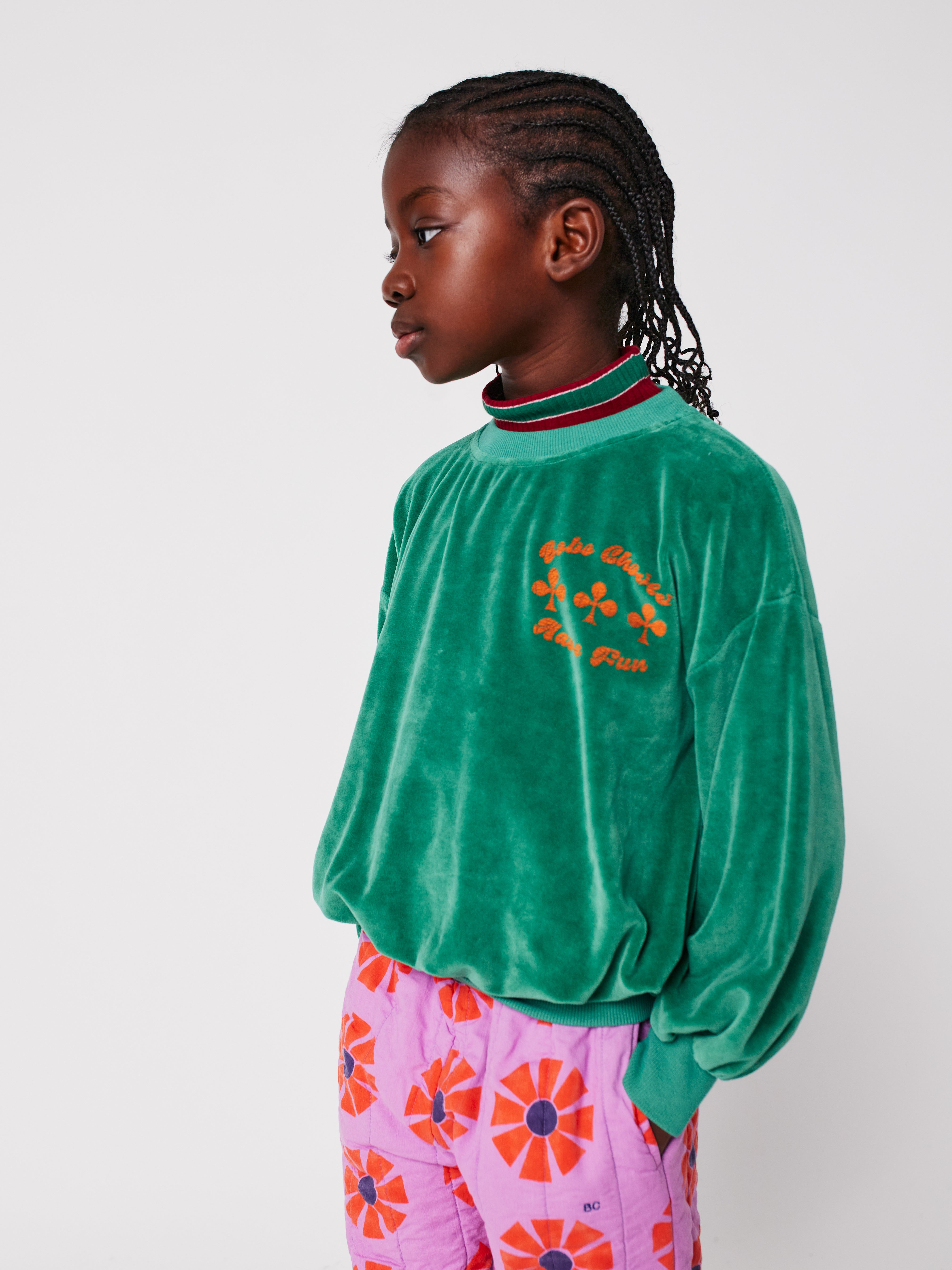 BOBO CHOSES / Have Fun velvet sweatshirt
