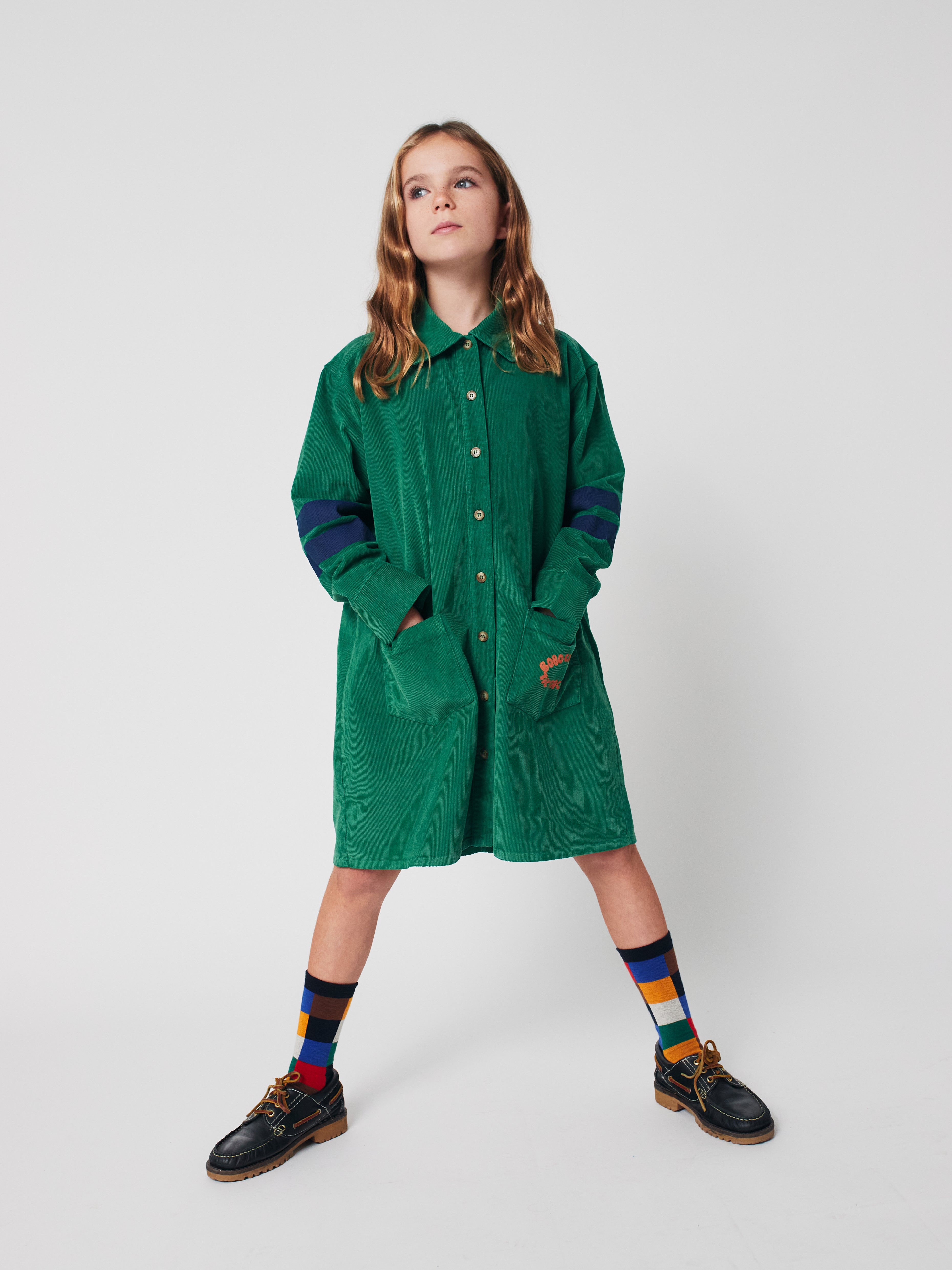 BOBO CHOSES / Tic Tac Toe corduroy shirt dress