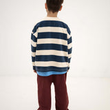 Boxy Sweater - eclipe blue stripe