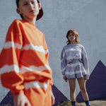 REPOSE / Crewneck Sweater - fiesta red tie dye