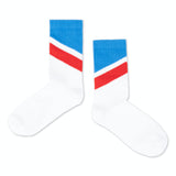 Sporty Socks - white diagonal stripe