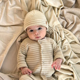 Rib Beanie - biscuit stripe