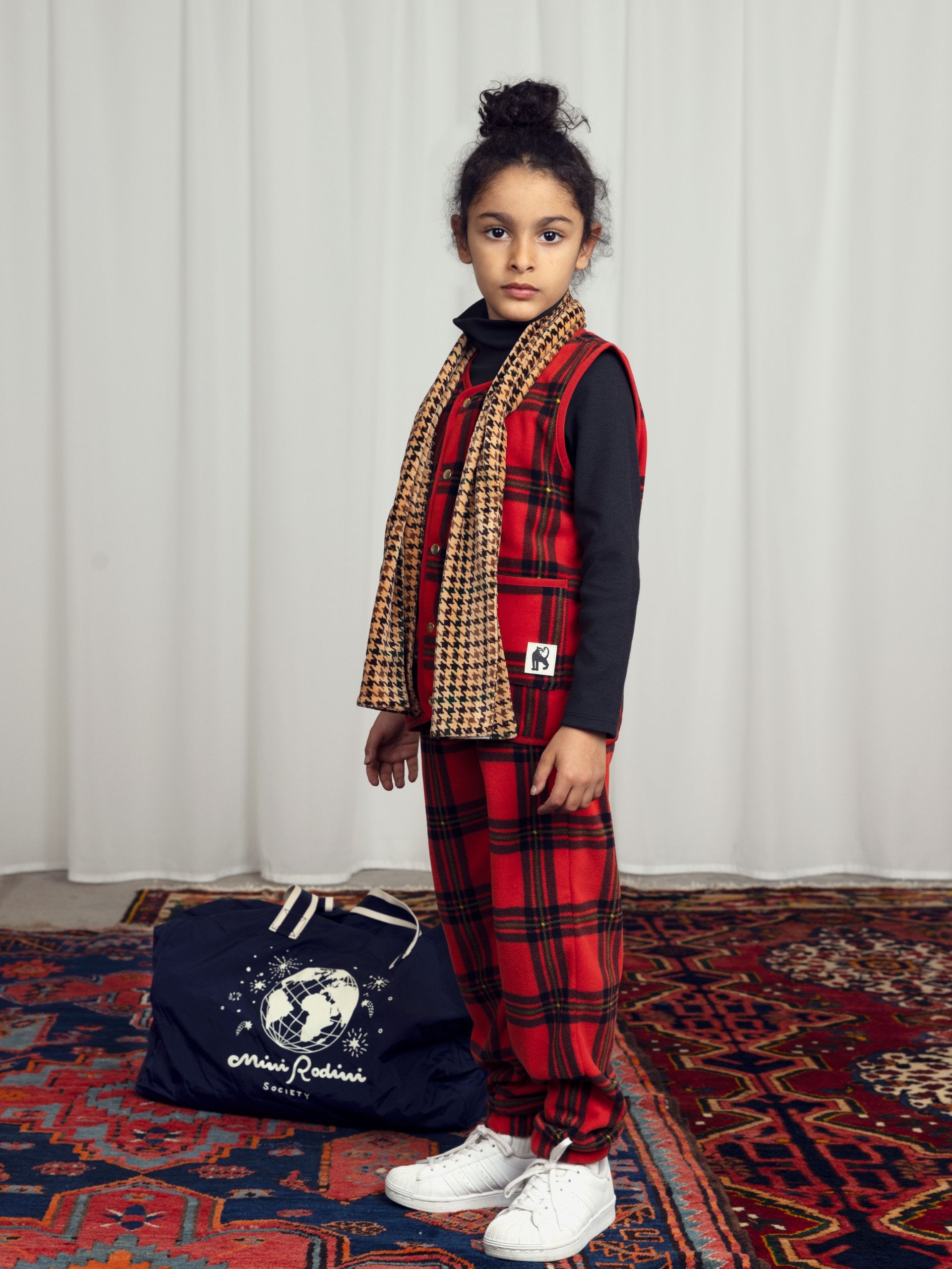 MINI RODINI / Check Fleece Trousers