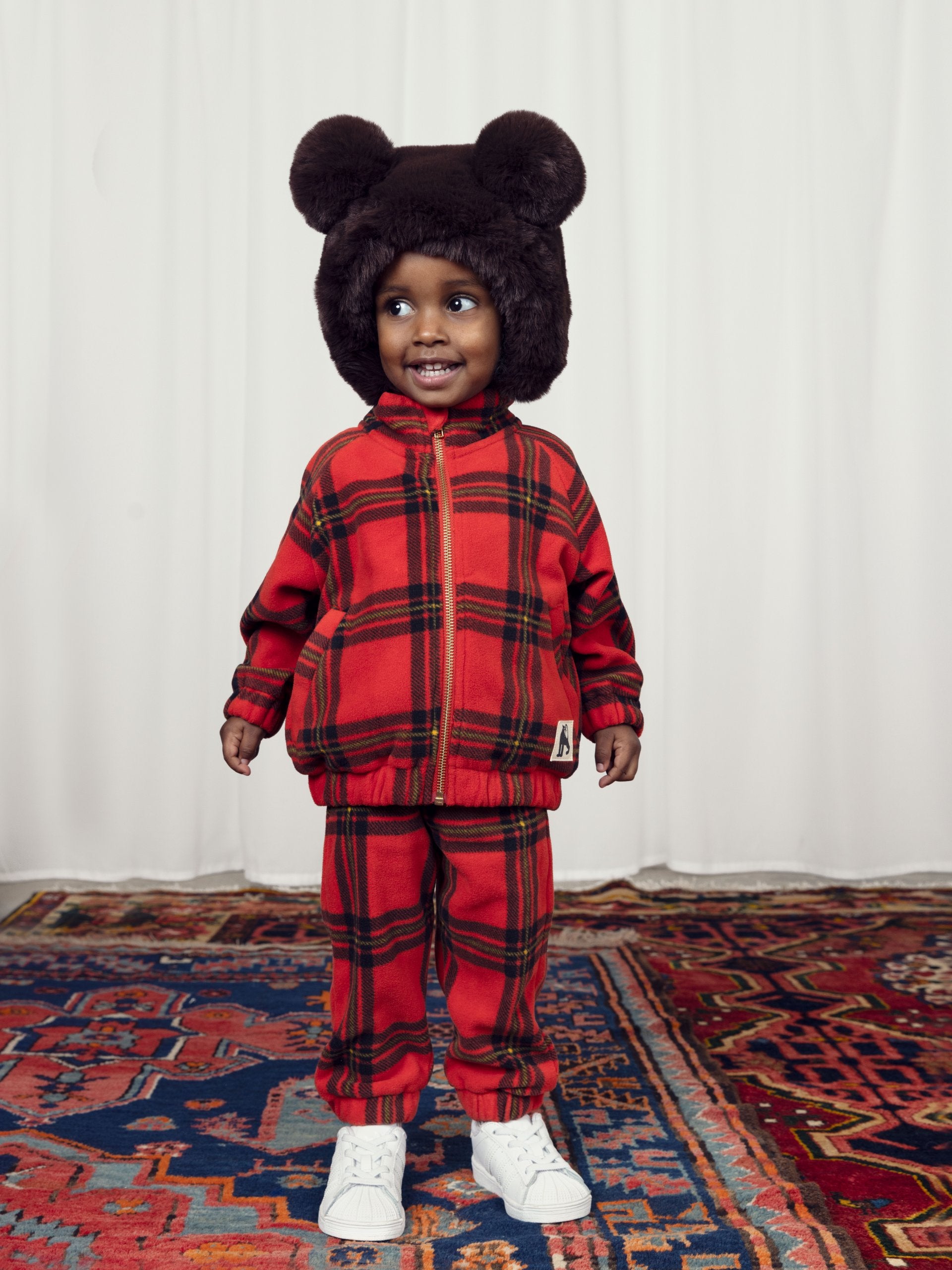MINI RODINI / Check Fleece Trousers