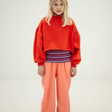 Crop Heart sweater - firecracker red