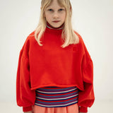 Crop Heart sweater - firecracker red