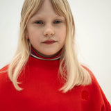 Crop Heart sweater - firecracker red