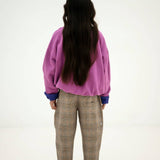 Comfort Fit Pant - taupe mini check