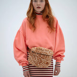 Crop Heart sweater - cheeky flamingo