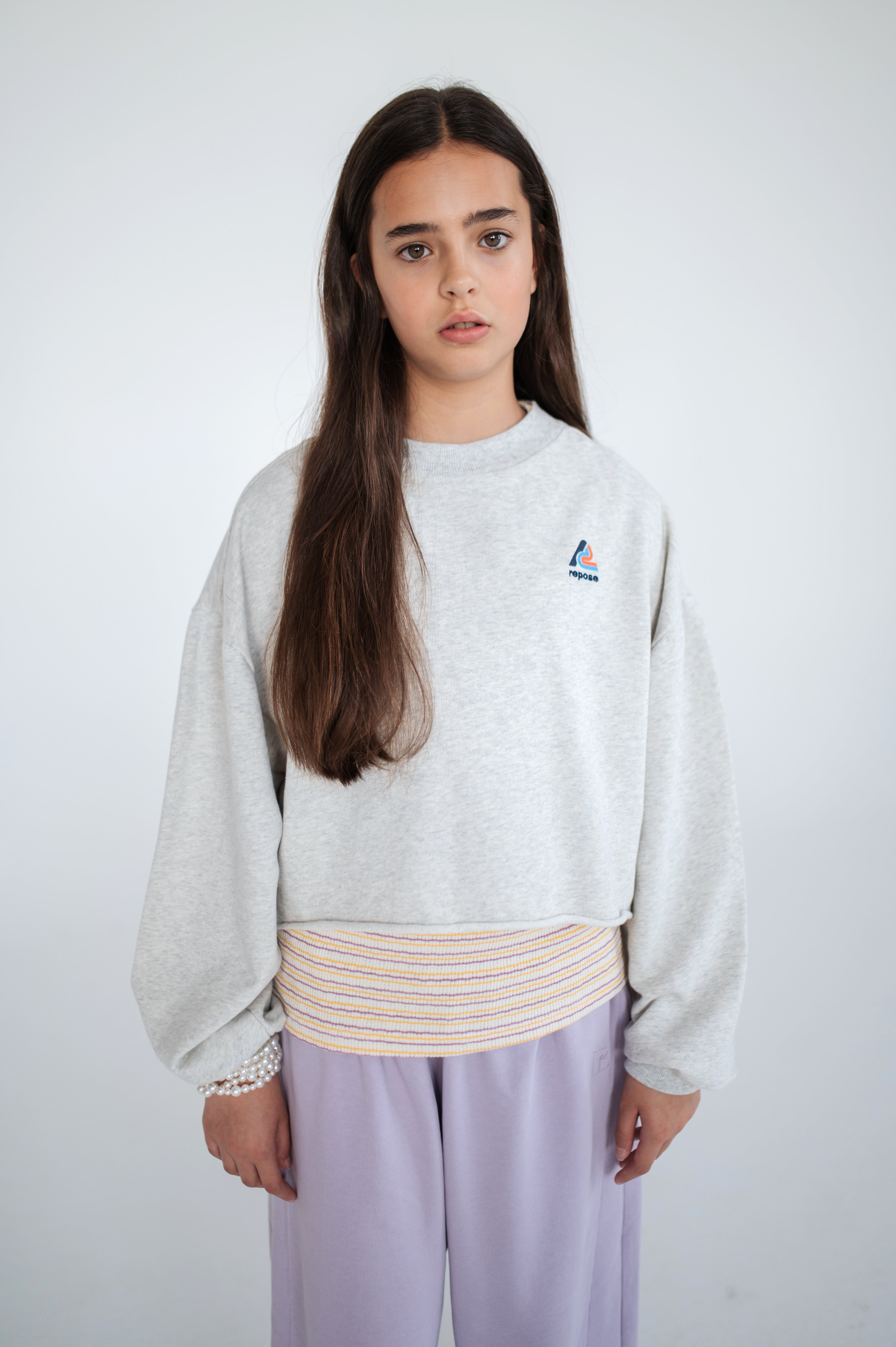 REPOSE / Cropped Heart sweater