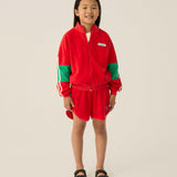 Red Colorblock zipped sweatshirt