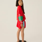 Red Colorblock zipped sweatshirt